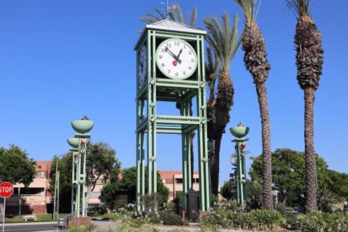 A large clock tower in a park