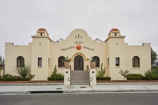 A white building with a staircase