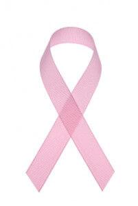 Pink breast cancer ribbon.