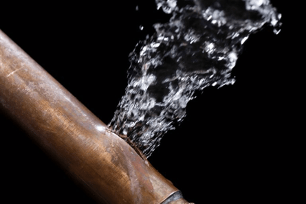 a picture of a burst pipe