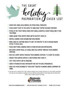 Easy Holiday Plumbing Prep Checklist
