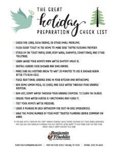 Holiday Plumbing Preparation Checklist