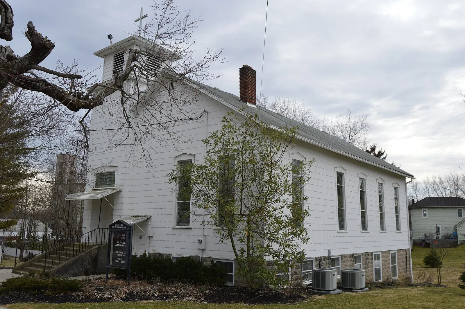 Ostrander Presbyterian Church in the village of Ostrander, Ohio