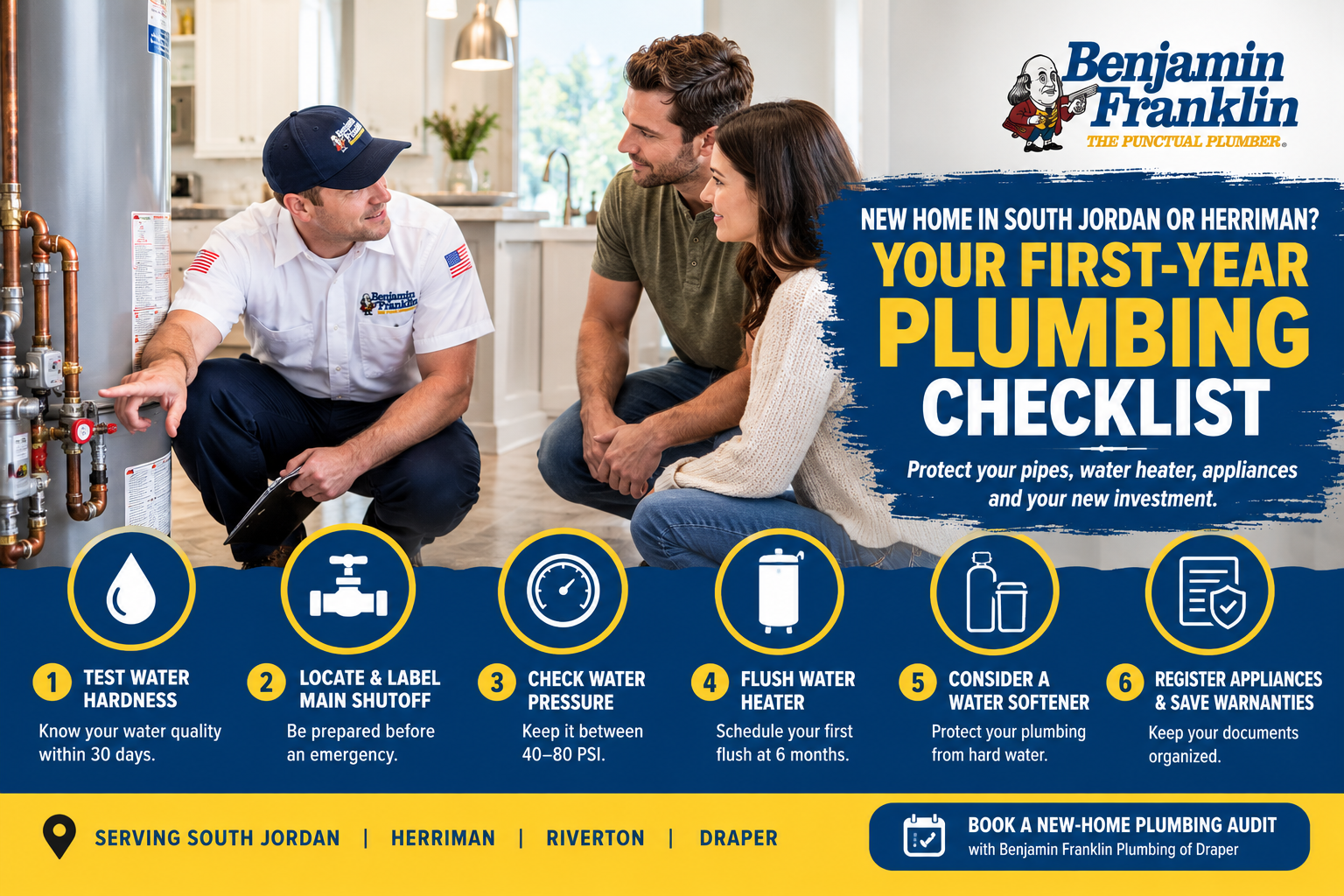 New Home in South Jordan or Herriman? Your First-Year Plumbing Checklist