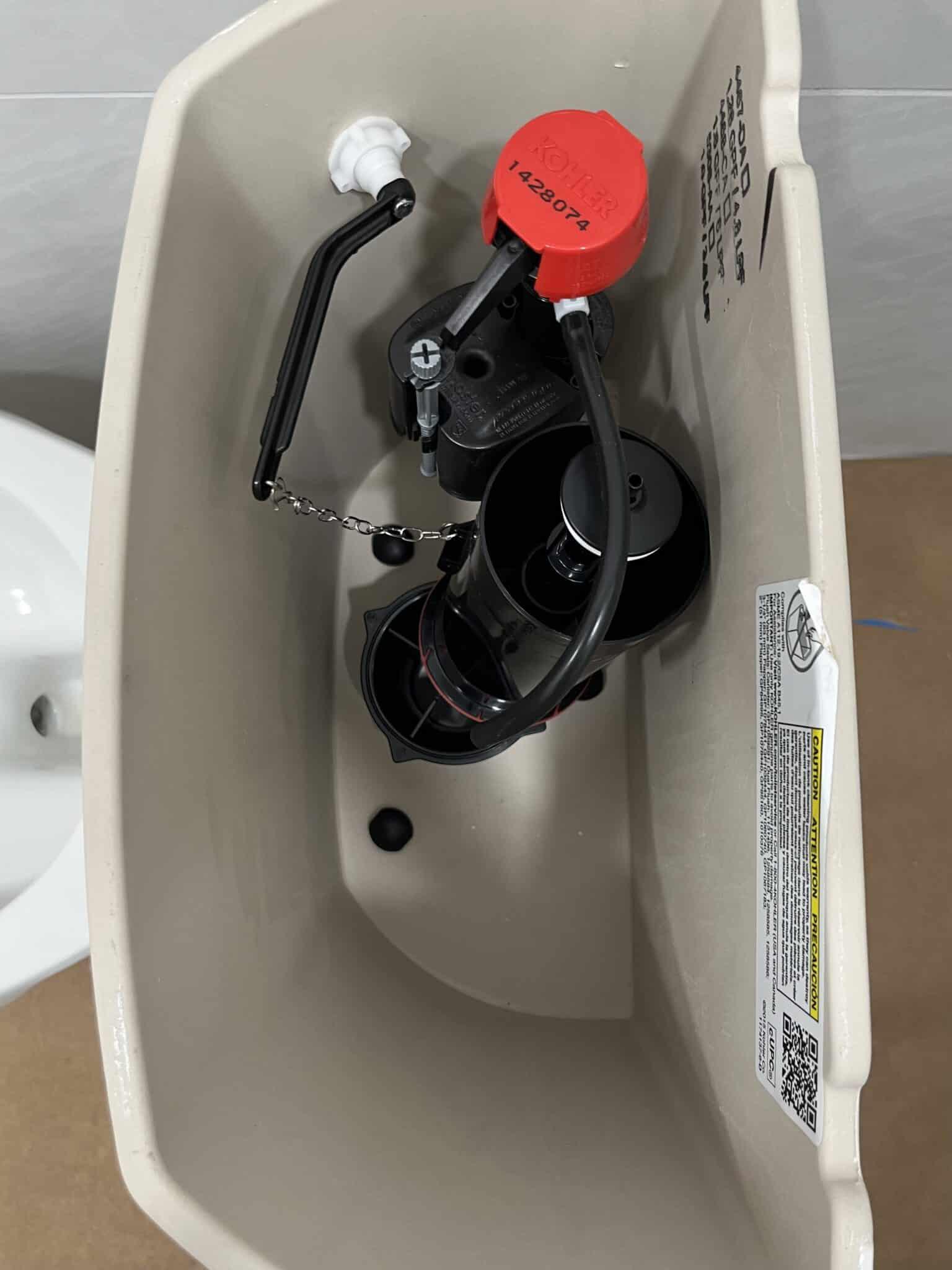 inside of toilet with flapper