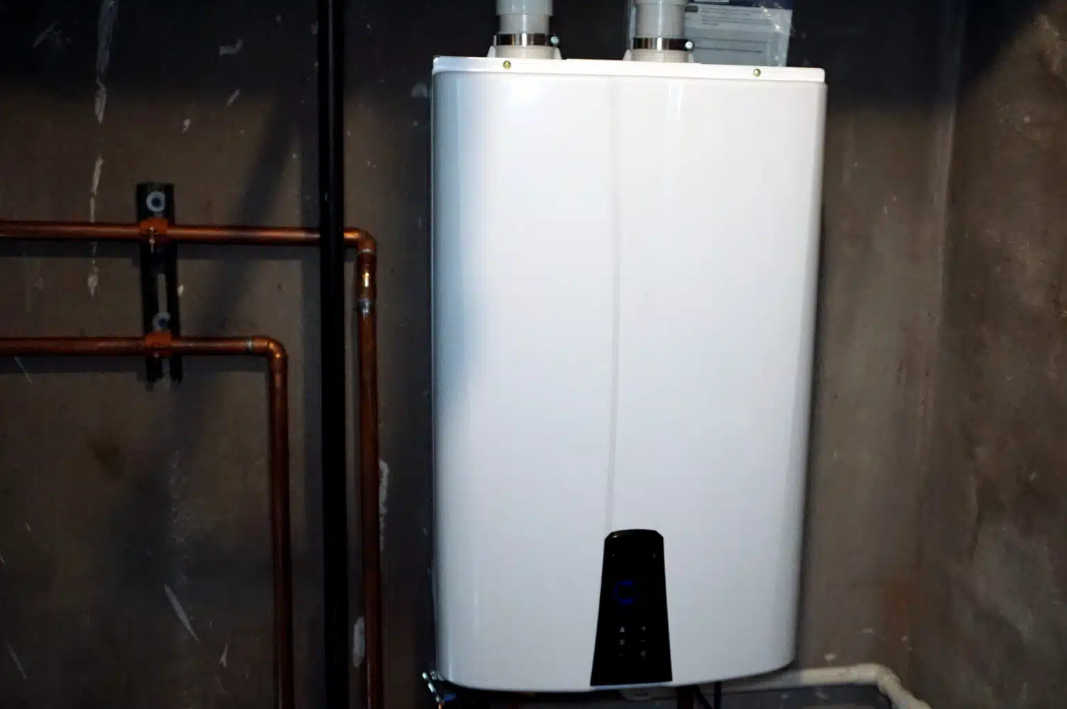 white tankless water heater