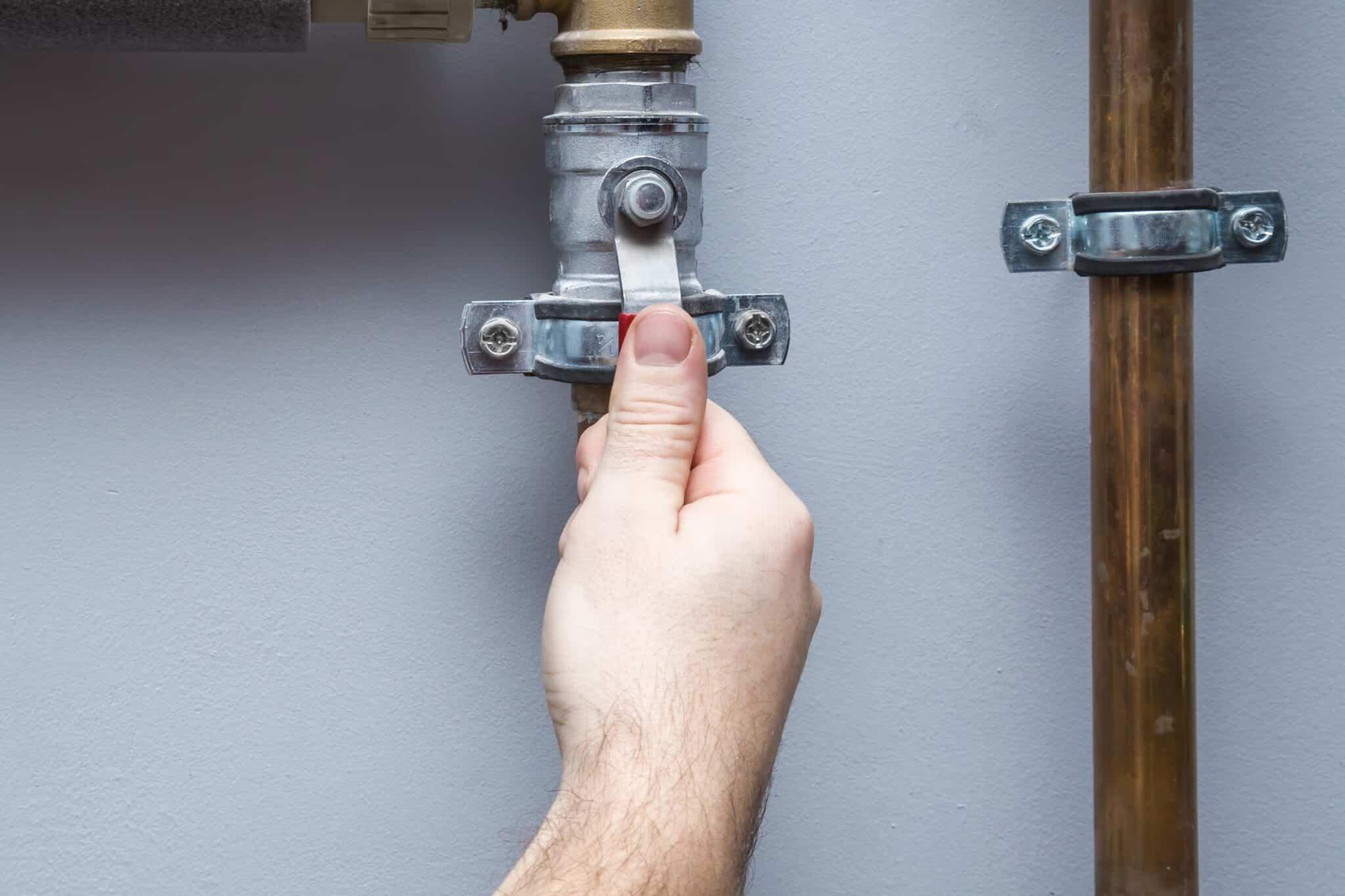 hand flipping switch on plumbing